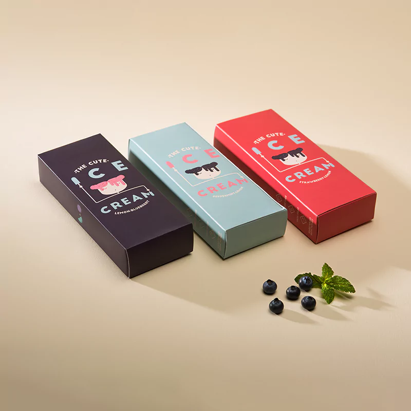 multiple colors ice cream boxes